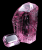 Topaz var. Pink Imperial Topaz (crystal with 2.19 carat faceted gemstone) from Ouro Preto, Minas Gerais, Brazil