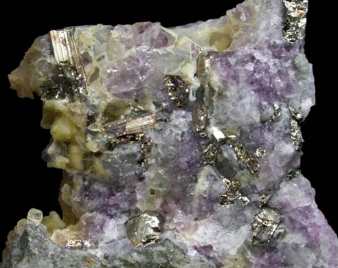 Calaverite with Fluorite from Cripple Creek District, Teller County, Colorado