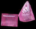Calcite var. Cobaltian Calcite (crystal with 17.48 carat faceted gemstone) from Mashamba Mines, 10 km west of Kolwezi, Katanga Copperbelt, Lualaba Province, Democratic Republic of the Congo