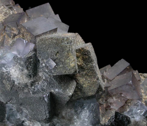 Anglesite on Galena with Fluorite from Royal Flush Mine, Hansonburg District, 8.5 km south of Bingham, Socorro County, New Mexico