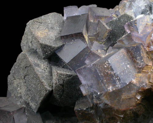 Anglesite on Galena with Fluorite from Royal Flush Mine, Hansonburg District, 8.5 km south of Bingham, Socorro County, New Mexico