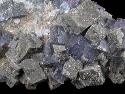 Anglesite on Galena with Fluorite from Royal Flush Mine, Hansonburg District, 8.5 km south of Bingham, Socorro County, New Mexico