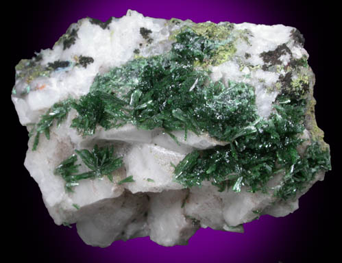 Olivenite on Calcite from Tsumeb Mine, Otavi-Bergland District, Oshikoto, Namibia