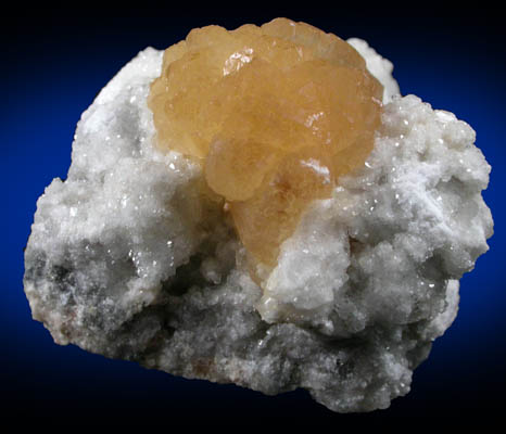 Stellerite on Calcite from Sokolovskiy-Sarbaiskiy Mine, Rudnyy, Kustanay Oblast, Kazakhstan