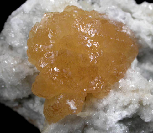 Stellerite on Calcite from Sokolovskiy-Sarbaiskiy Mine, Rudnyy, Kustanay Oblast, Kazakhstan