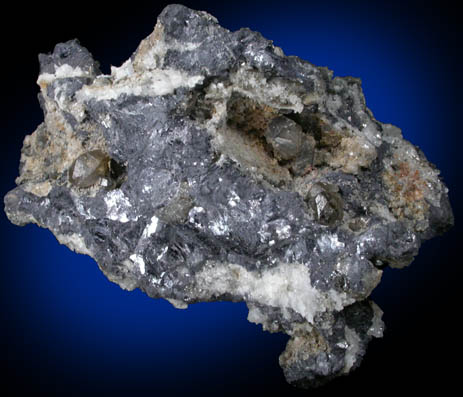 Cerussite on Galena from Prbram, Central Bohemia, Czech Republic