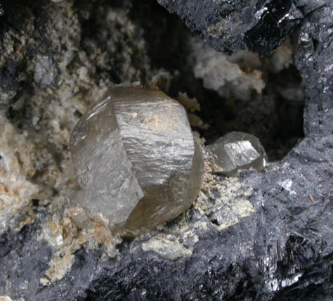 Cerussite on Galena from Príbram, Central Bohemia, Czech Republic