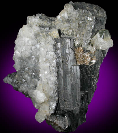 Fluorite on Ferberite from Panasqueira Mine, Barroca Grande, 21 km. west of Fundao, Castelo Branco, Portugal