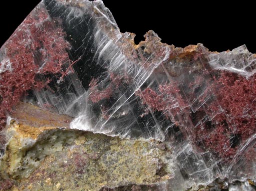 Copper in Gypsum var. Selenite from Twin Buttes Mine, Pima County, Arizona