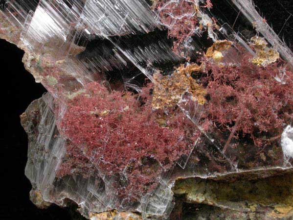 Copper in Gypsum var. Selenite from Twin Buttes Mine, Pima County, Arizona