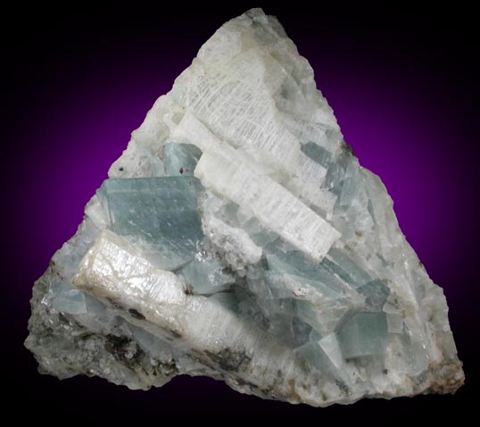 Wollastonite in blue Calcite from Boreas River, Minerva, Essex County, New York