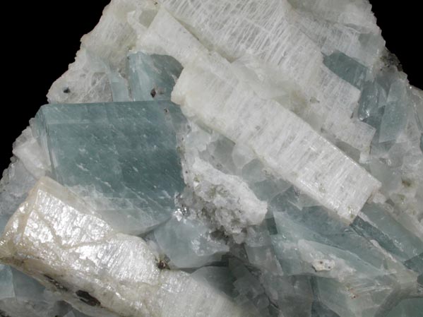 Wollastonite in blue Calcite from Boreas River, Minerva, Essex County, New York