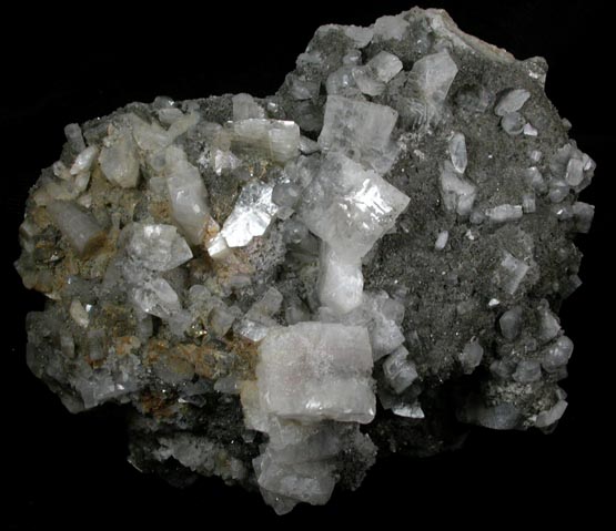 Heulandite on Quartz from Upper New Street Quarry, Paterson, Passaic County, New Jersey