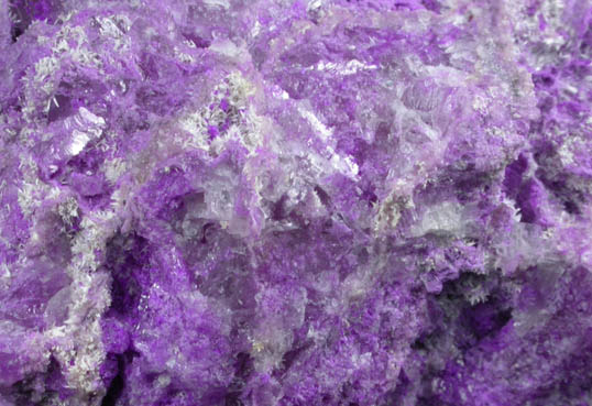 Sugilite with Pectolite on Quartz from Wessels Mine, Kalahari Manganese Field, Northern Cape Province, South Africa