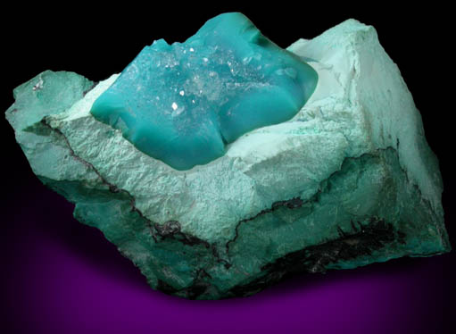 Chrysocolla with Quartz from Ray Mine, Mineral Creek District, Pinal County, Arizona