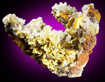 Wulfenite and Calcite from Mina Ojuela, Mapimi, Durango, Mexico