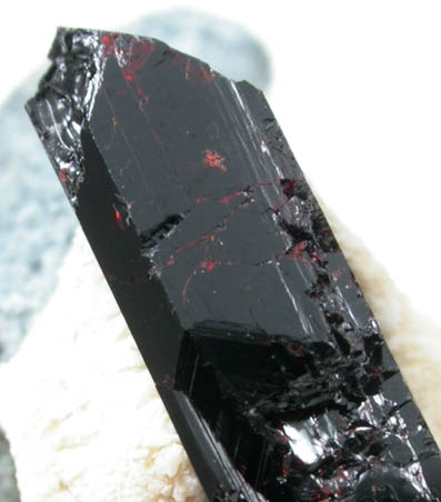 Neptunite on Natrolite from Dallas Mine, San Benito County, California