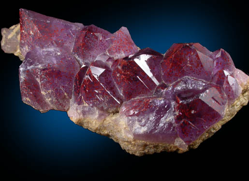 Quartz var. Amethyst Quartz with Hematite inclusions from Blue Point Mine, Pearl Station, Thunder Bay District, Ontario, Canada