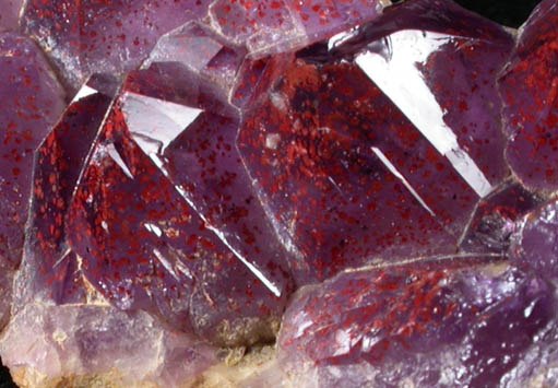 Quartz var. Amethyst Quartz with Hematite inclusions from Blue Point Mine, Pearl Station, Thunder Bay District, Ontario, Canada