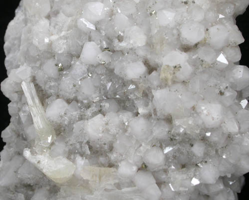 Quartz, Stilbite, Pyrite from railroad cut near Thomaston Dam, Litchfield County, Connecticut