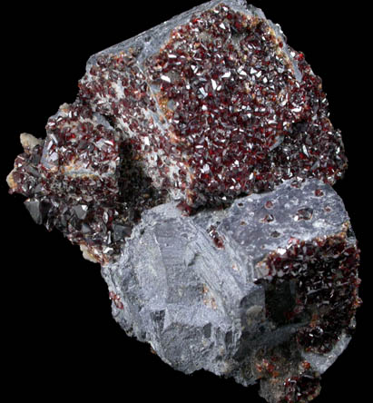 Sphalerite on Galena from Tri-State Lead-Zinc Mining District, near Treece, Cherokee County, Kansas