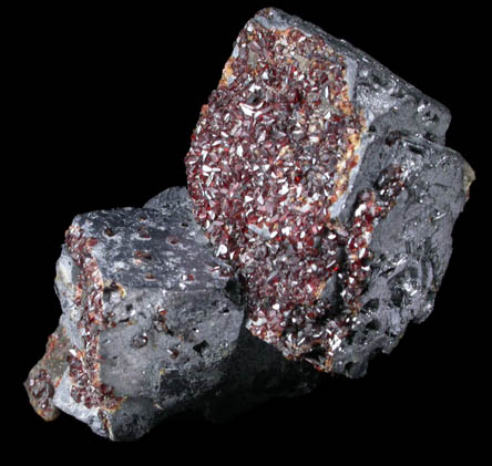 Sphalerite on Galena from Tri-State Lead-Zinc Mining District, near Treece, Cherokee County, Kansas