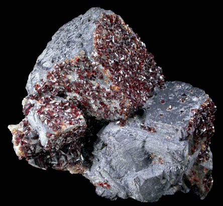 Sphalerite on Galena from Tri-State Lead-Zinc Mining District, near Treece, Cherokee County, Kansas