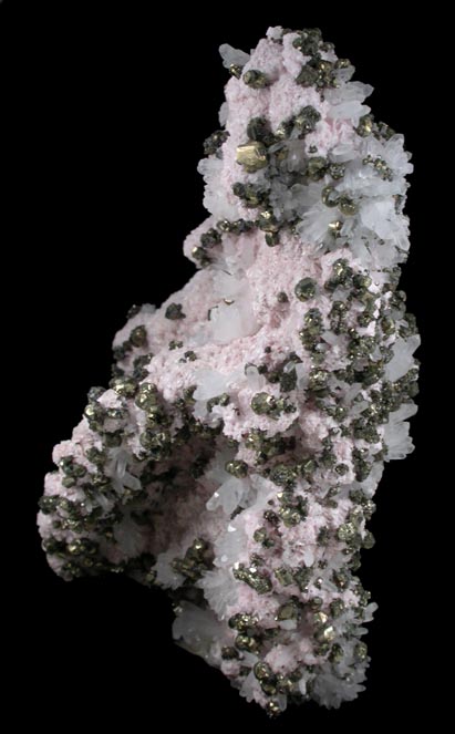 Rhodochrosite, Pyrite, Quartz from Milpo Mine, San Carlos Vein, Pasco Department, Peru