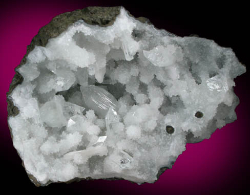 Apophyllite on Quartz with Stilbite from Jalgaon, Maharashtra, India