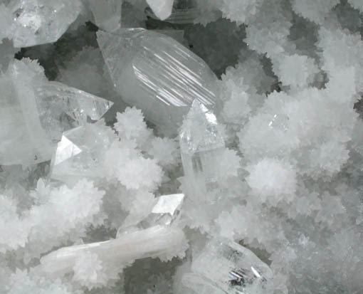 Apophyllite on Quartz with Stilbite from Jalgaon, Maharashtra, India
