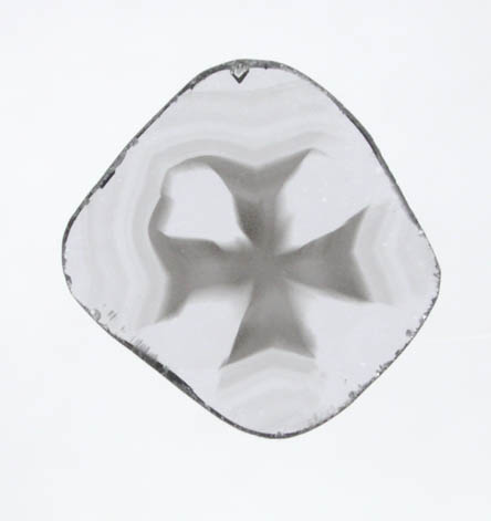 Diamond (0.17 carat polished slice with sector-zoned inclusions) from Zimbabwe