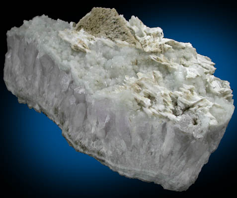 Quartz with Datolite and Quartz pseudomorph after Calcite from O and G Industries Southbury Quarry, Southbury, New Haven County, Connecticut