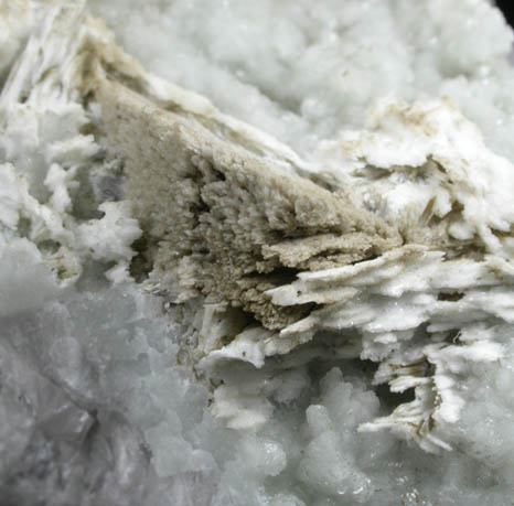 Quartz with Datolite and Quartz pseudomorph after Calcite from O and G Industries Southbury Quarry, Southbury, New Haven County, Connecticut