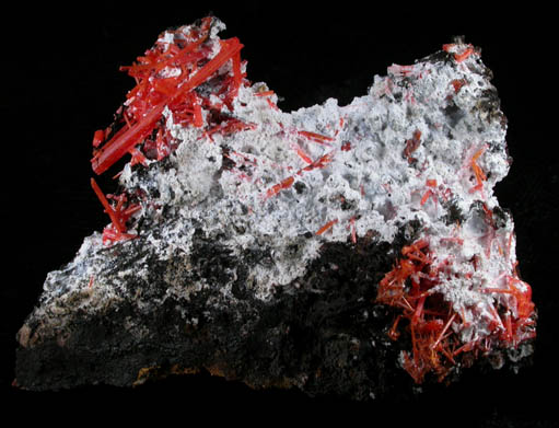 Crocoite and Gibbsite from Adelaide Mine, Dundas, Tasmania, Australia