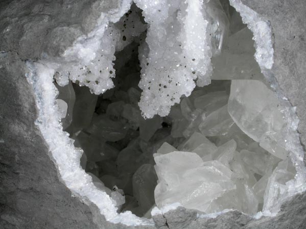 Calcite, Quartz and Pyrite Geode from Sheffler's Geode Mine, Alexandria, Clark County, Missouri