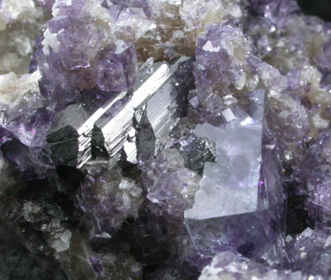 Fluorite, Ferberite, Muscovite from Yaogangxian Mine, Nanling Mountains, Hunan Province, China