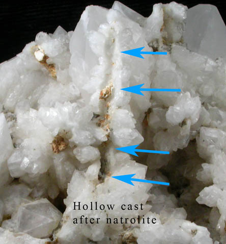 Quartz with epimorphs after Laumontite from Diamond Ledge, Stafford Springs, Tolland County, Connecticut