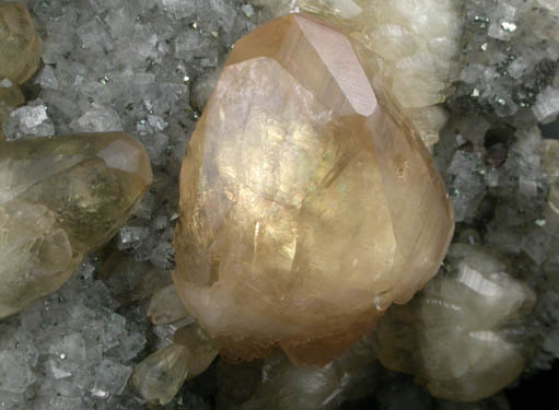 Calcite on Dolomite with Pyrite from Nanisivik Mine, Baffin Island, Nunavut, Canada