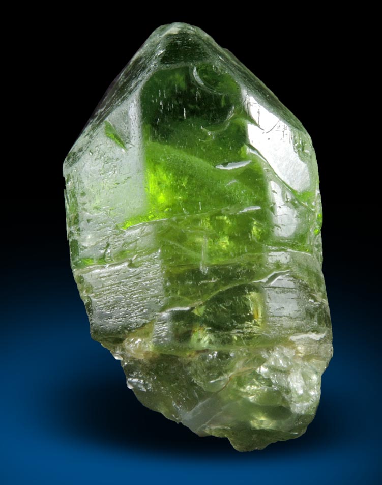 Forsterite var. Peridot (gem-grade crystal) from Suppat, Naran-Kagan Valley, Kohistan District, Khyber Pakhtunkhwa (North-West Frontier Province), Pakistan