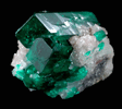 Dioptase on Calcite from Tsumeb Mine, Otavi-Bergland District, Oshikoto, Namibia