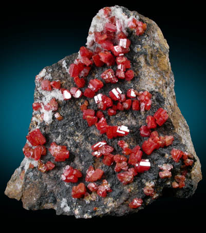 Vanadinite, Aragonite, Calcite from Old Yuma Mine, west of Tucson, Pima County, Arizona