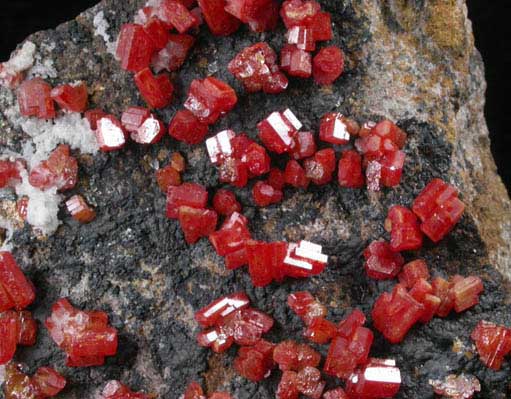 Vanadinite, Aragonite, Calcite from Old Yuma Mine, west of Tucson, Pima County, Arizona