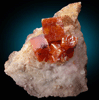 Wulfenite on Calcite with Descloizite from Sierra de Los Lamentos, Chihuahua, Mexico