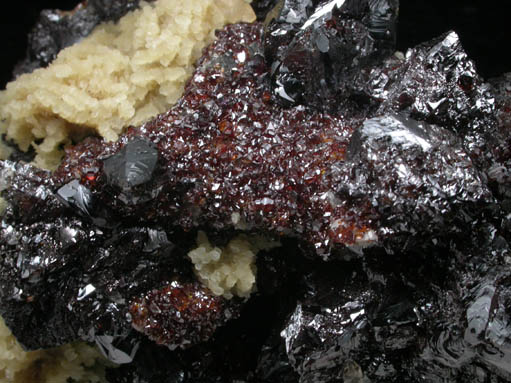 Sphalerite and Barite over Dolomite from Elmwood Mine, Carthage, Smith County, Tennessee