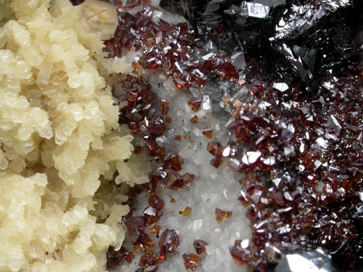 Sphalerite and Barite over Dolomite from Elmwood Mine, Carthage, Smith County, Tennessee