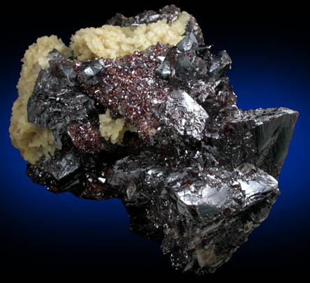 Sphalerite and Barite over Dolomite from Elmwood Mine, Carthage, Smith County, Tennessee