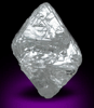 Diamond (10.88 carat light-gray octahedral crystal) from Republic of Sakha, Siberia, Russia