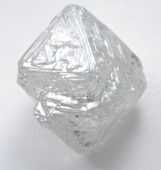 Diamond (10.88 carat light-gray octahedral crystal) from Republic of Sakha, Siberia, Russia