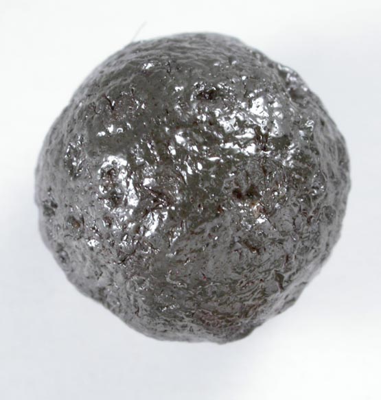 Diamond (11.15 carat gray spherical crystal) from Paraguassu River District, Bahia, Brazil