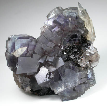 Fluorite on Sphalerite with Calcite from Annabel Lee Mine, Harris Creek District, Hardin County, Illinois